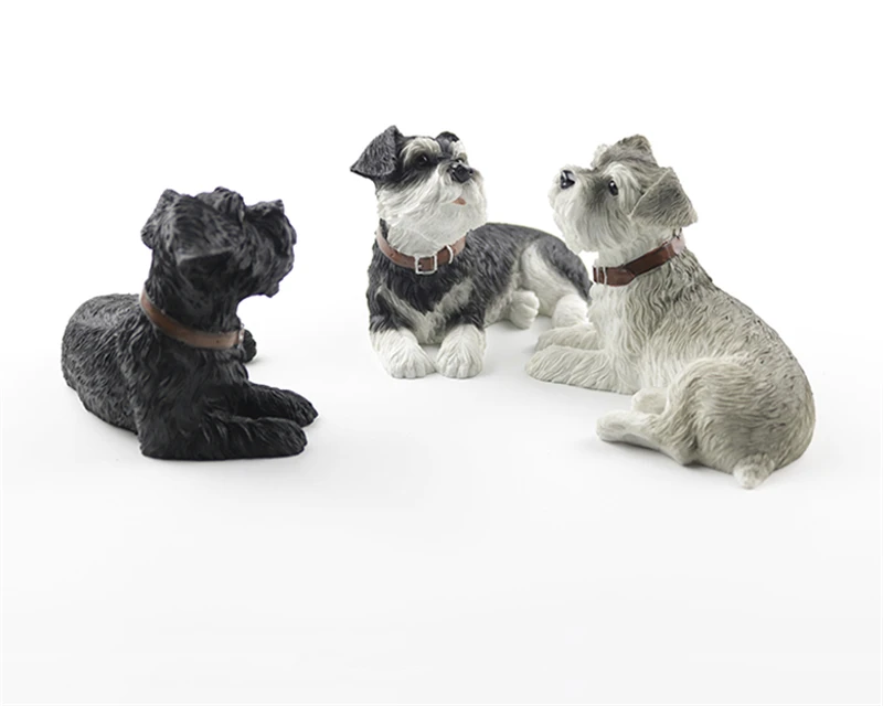 3 шт. JJM миниатюрная собака шнаузер искусственные животные Декор автомобиля