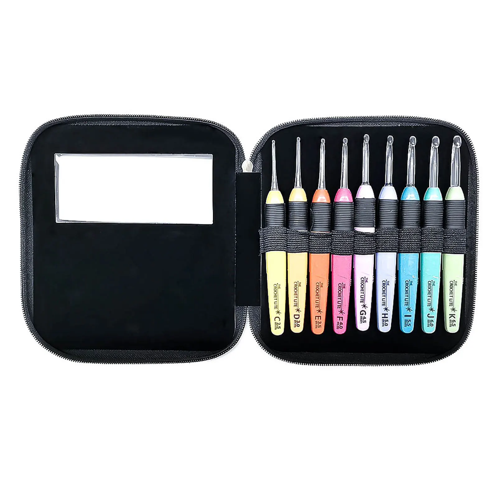 

10pcs Gift 2.5mm To 6.5 Mm Yarn Tool With PU Case LED Lighted Comfortable Handle Craft Crochet Hook Set Weaving Accessories DIY