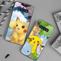 pokemon pikachu ash ketchum phone case tempered glass for samsung s20 ultra s7 s8 s9 s10 note 8 9 10 pro plus cover