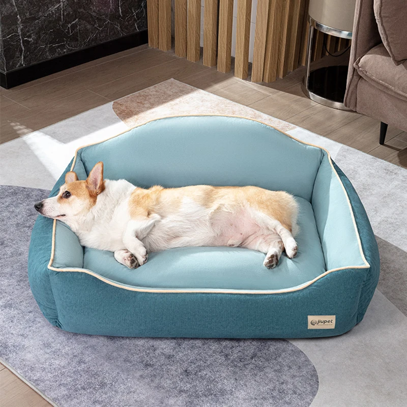 

2021 New Cute Pet Dog Bed Winter Warm Sofa Mat for Small Medium Dogs Cats Long Plush Soft Bed House Round Deep Sleep Bag Kennel