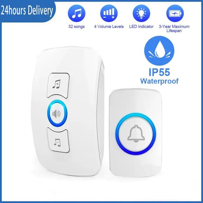For KERUI M525 Outdoor Wireless Doorbell Waterproof Smart Home Door Bell Chime Kit LED Flash Security Alarm Welcome House Melody
