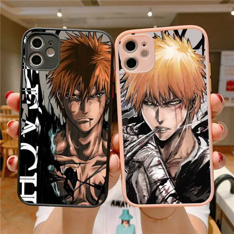 

Bleach Kurosaki Ichigo Phone Case for iPhone X XR XS 7 8 Plus 11 12 13 pro MAX 13mini Translucent Matte Case