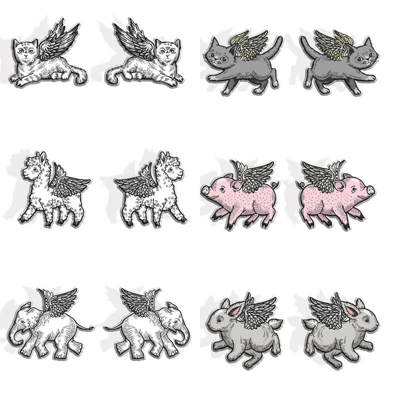 

Cat Pig Elephant Animal Wings Acrylic Charm Accessories Jewelry Findings For Earring Necklace DIY Making K1114