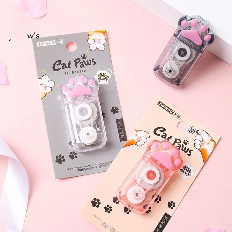 

1 Pcs Lytwtw's Lovely Kawaii Transparent Cute Cat Claw Stationery Office School Supply Gift Corrector Novel Correction Tape