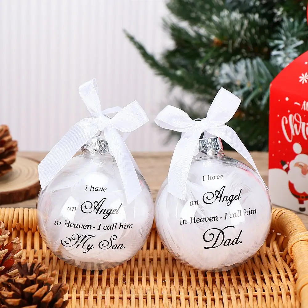 

Подарок, прозрачная Рождественская елка, памятное украшение, перьевой шар, подвесные украшения, семейный Кулон