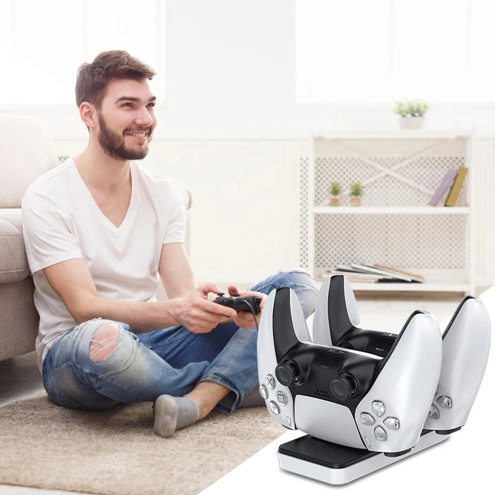 

Док-станция пластиковая для PS5, док-станция для игровых контроллеров с двойным контроллером, для PS5