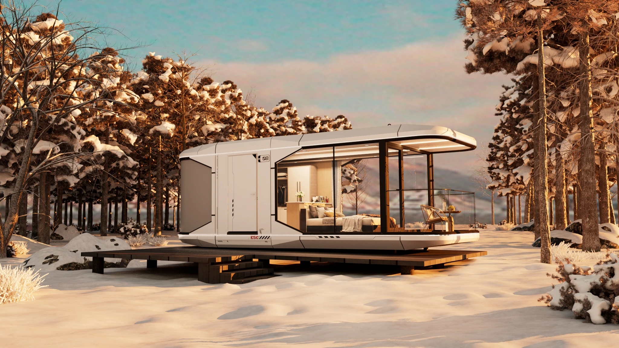 Для Apple Cabin 20 футов 40 открытый современный умный сборный крошечный капсульный дом