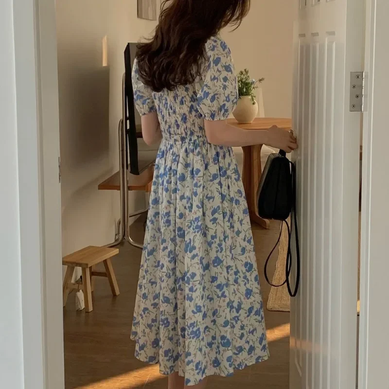 Платье женское с цветочным принтом повседневное модное ТРАПЕЦИЕВИДНОЕ поясом на