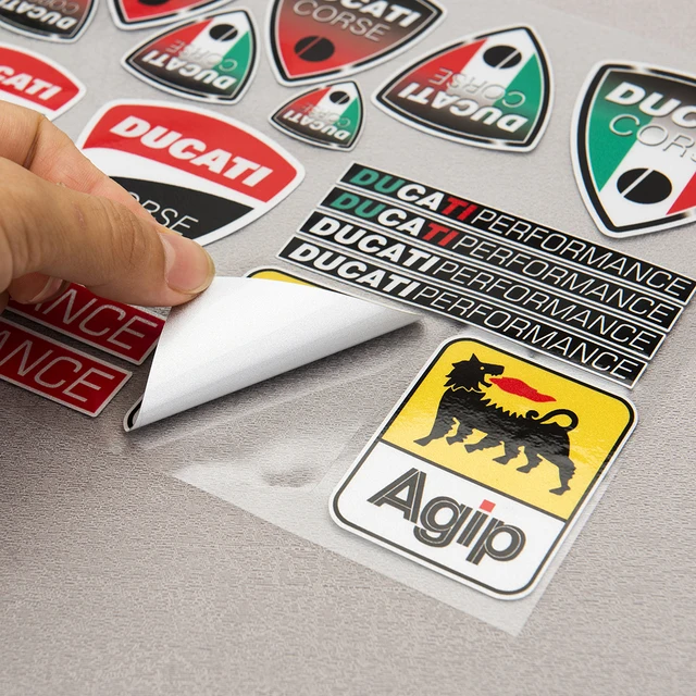 Ducati Corse AGIP Motorcycle Logo Decals Set Stickers for Ducati Monster Multistrada Diavel Superbike SuperSport Streetfighter 6