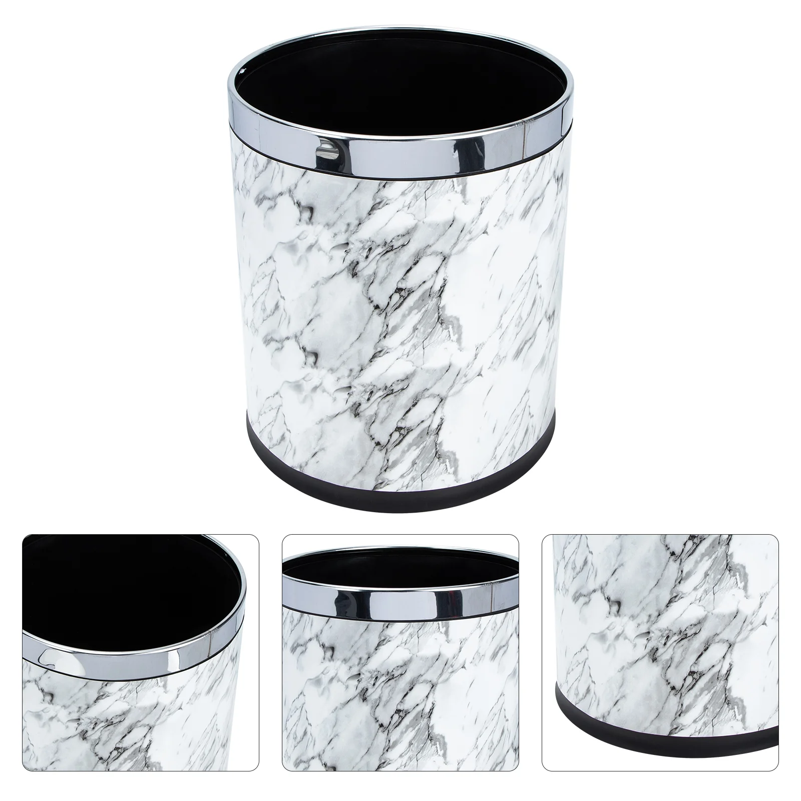 

Marbling Trash Can Bin Plastic Waste Paper Basket KTV Garbage Container Marble Pattern Holder