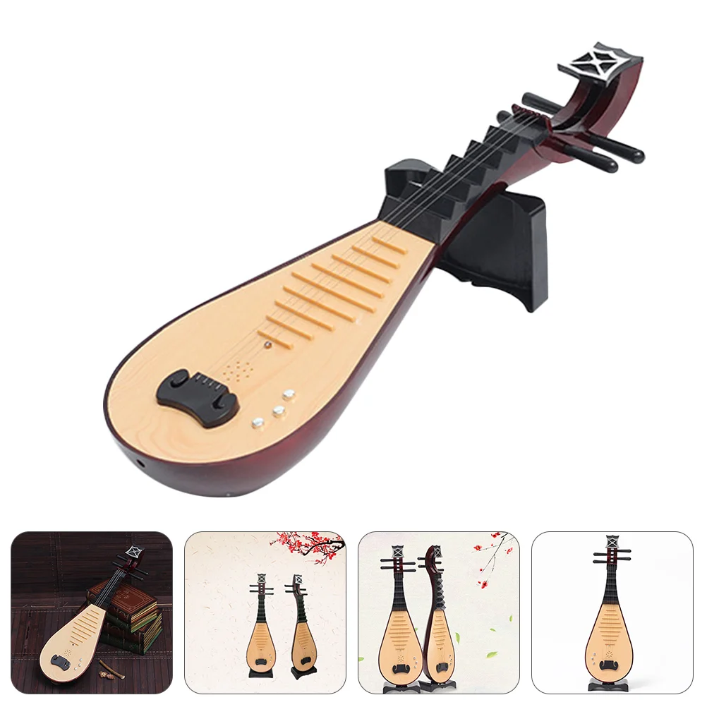 

Chinese Lute Instrument Music Instruments Guitar Decor Retro Vintage Model String Pipa Simulation Prop
