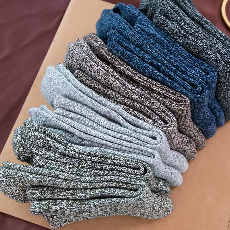 5 Pairs Thicken Wool Socks Men High Quality Towel Keep Warm Winter Socks Cotton Christmas Gift Socks For Man Thermal EU38-45