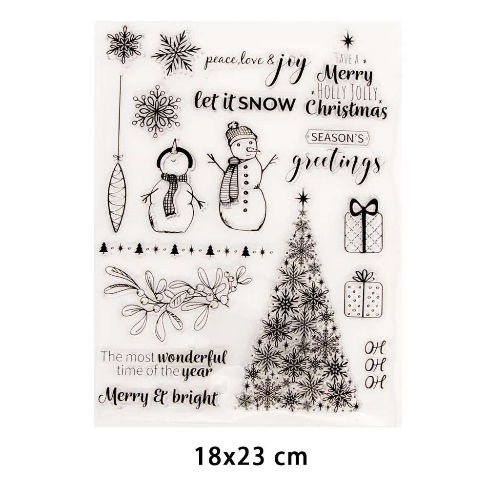 

New Arrival Tree Snow Clear Stamps for DIY Scrapbooking Crafts Stencil Fairy Rubber Stamps Card Make Photo Album Decor