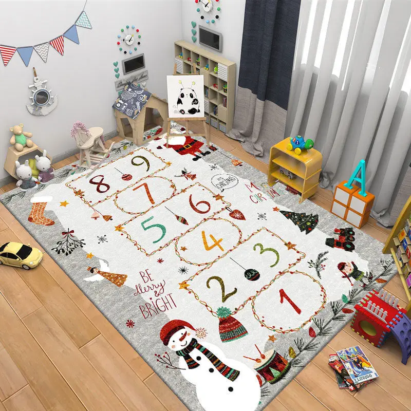 

Children's Room Carpet Girl Cartoon Learning Rug Baby Crawling Mat Kindergarten Early Education Carpets Game Hopscotch Rugs