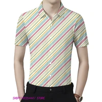 men summer shirts fashion clothing trends polyester fiber breathable mens short sleeve print shirt beach shirt lapel men shirts