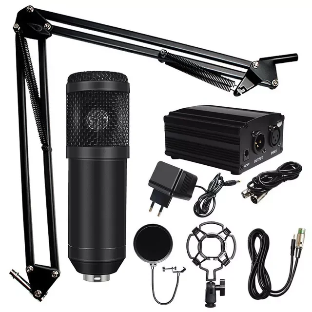

Studio Microphone Condenser Microphone with Pop Filter&Phantom Power Vocal Record KTV Karaoke BM 800 Microfono Youtuber