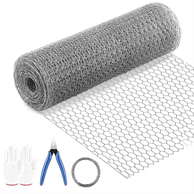 

Chicken Wire 16.9 Inch X 49.2 Feet Hexagonal Galvanized Mesh Poultry Wire Netting Garden Fence Barrier For Pet Fencing