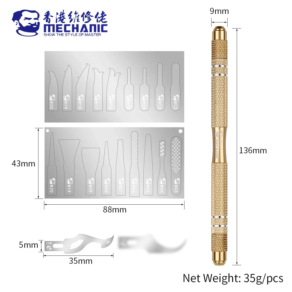 Многофункциональный нескользящий металлический ремонтный нож MECHANIC iMax9 20 в 1