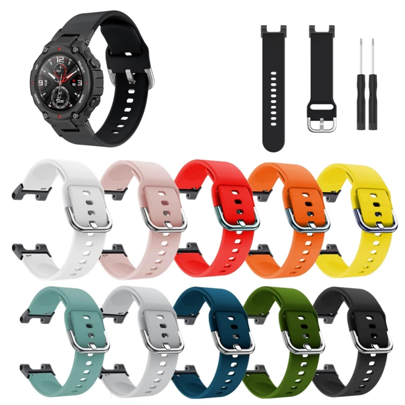 

Multicolour Silicone Strap Sports Band Watch Accessories Replaceable Strap Smart Watch Watchband For Huami Amazfit T-rex Strap