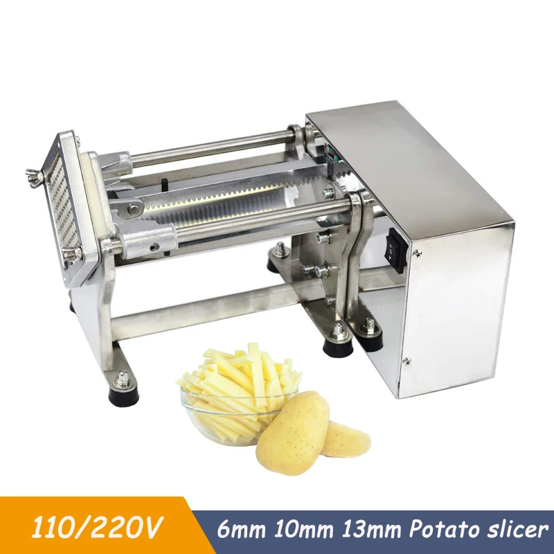 

Electric French Fries Cutter 6/10/13mm Automatic Potato Chips Slicer Carrots Cutter Vegetable Shredding Machine