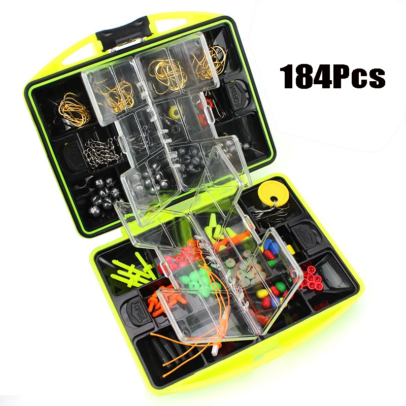 

PRO BEROS Fishing Tackles Set Beads Lead Sinkers Weight Bait Fishhooks Jig Hooks Tackle Storage Box Outdoor Replacement