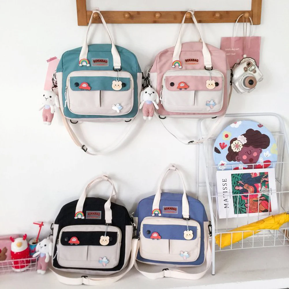 

Милый японский рюкзак для книг для девочек, дорожные сумки через плечо популярных цветов с подвеской, школьная сумка для студентов колледжа