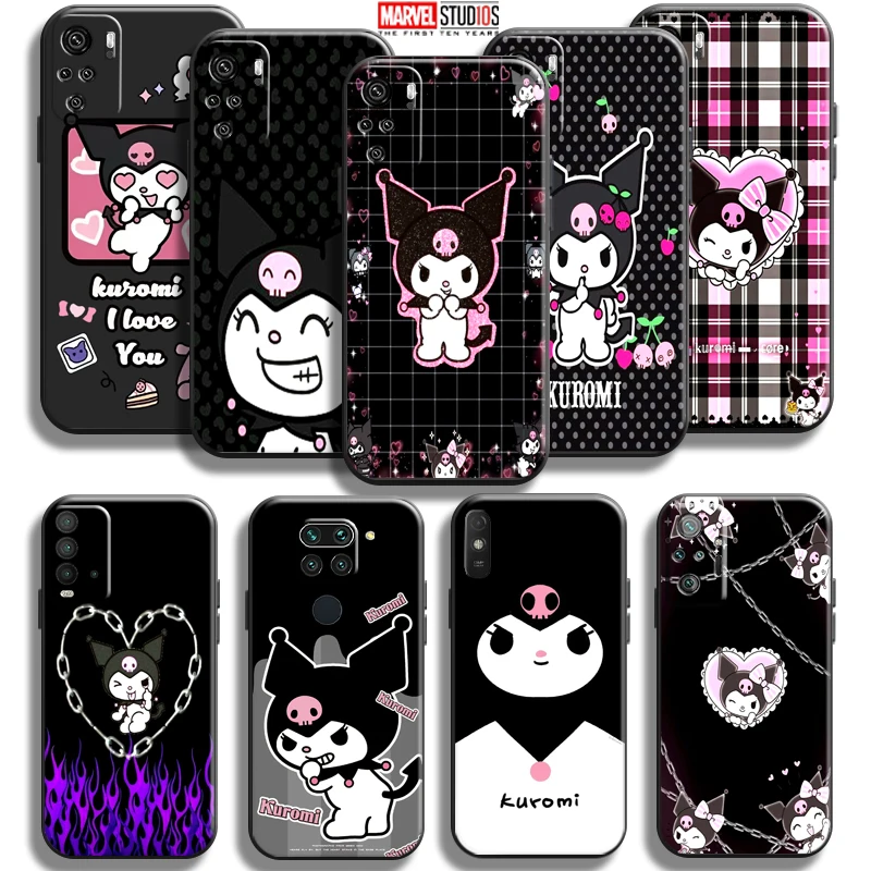 

Милый мультяшный чехол для телефона Sanrio Kuromi для Xiaomi Redmi Note 10 10S 10T 10 9T 9S 9 Pro Max 5G Redmi 10 9 9T 9A 9C, чехол