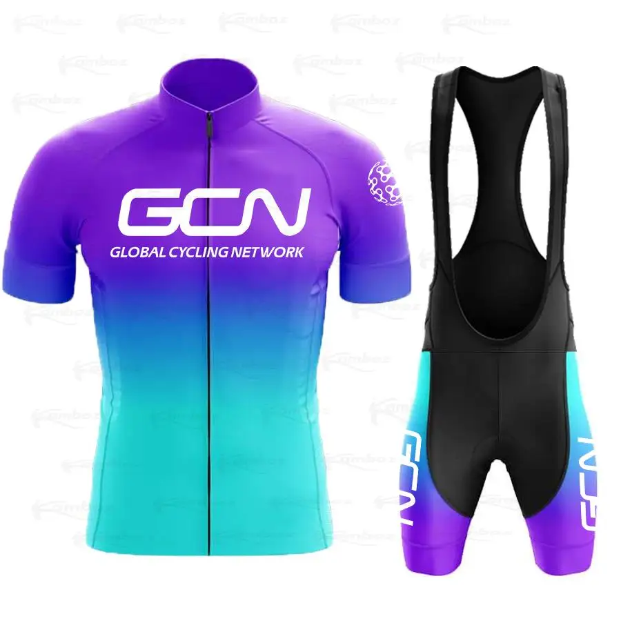 

New 2022 GCN Team Summer Men's Short Sleeve Cycling Jersey Set Sport MTB Cycling Clothing Bicycle Road Riding Set Bib Shorts