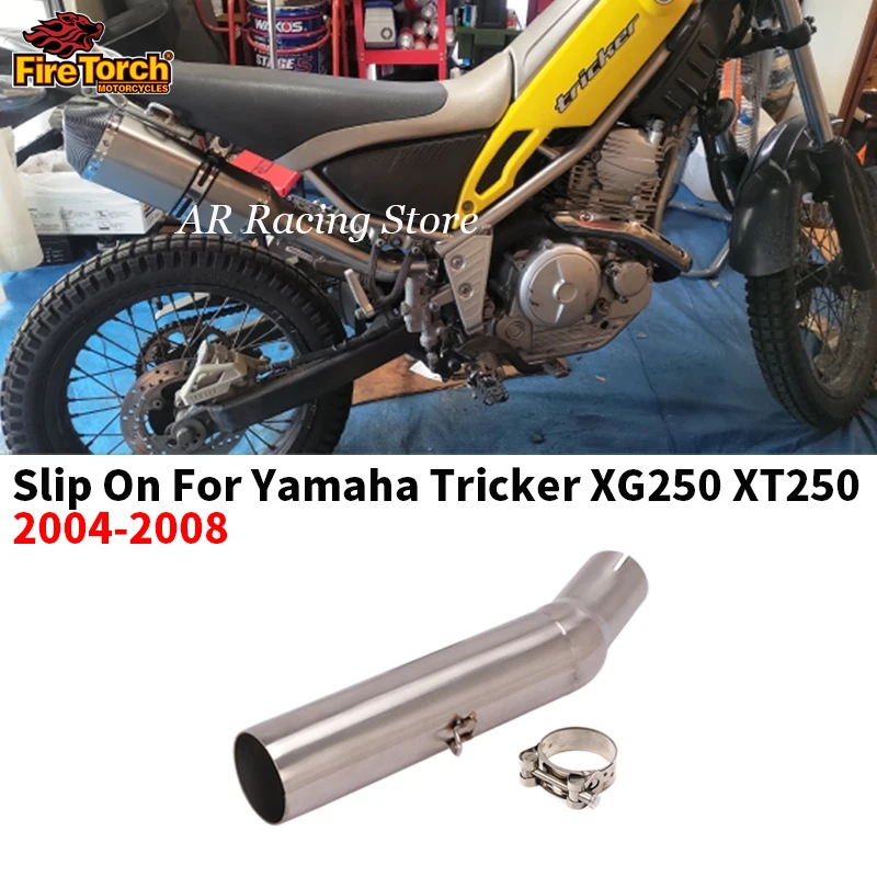 

Slip On For Yamaha Tricker XG250 XT250 2004-2008 Motorcycle Exhaust Escape Moto Modified Middle Link Pipe Crush Gasket Dirt Bike