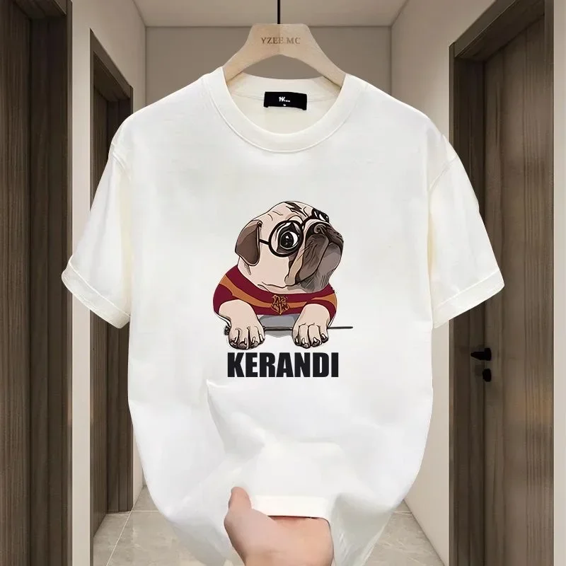 Футболка мужская с принтом милой собаки Пляжная дышащая забавная одежда