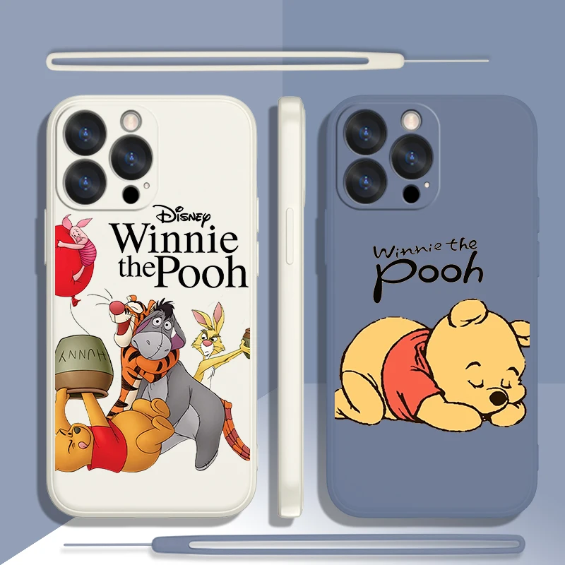 

Winnie the Pooh Friend Phone Case For Apple iPhone 14 13 12 Mini 11 Pro XS MAX XR X 8 7 6S Plus Liquid Rope Candy Shell Fundas