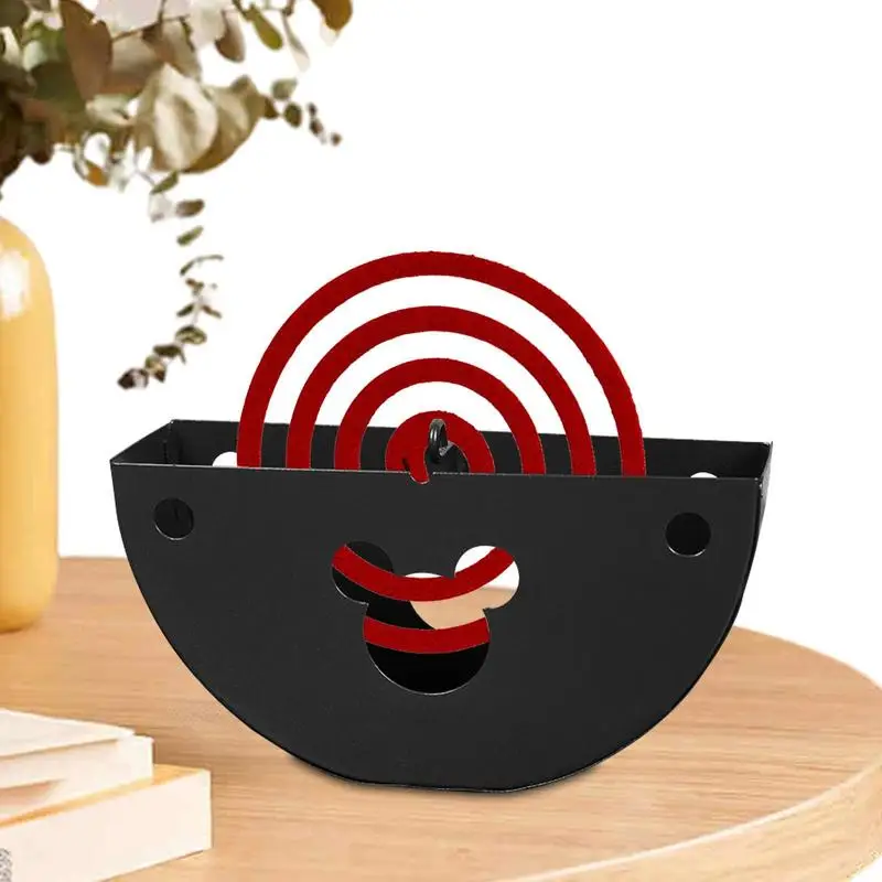 

Mosquitoes Coil Burner Incense Coil Tray Holder Fireproof Semi-circular Hollowed Iron Deer Home Incense Burner For Home Desktop