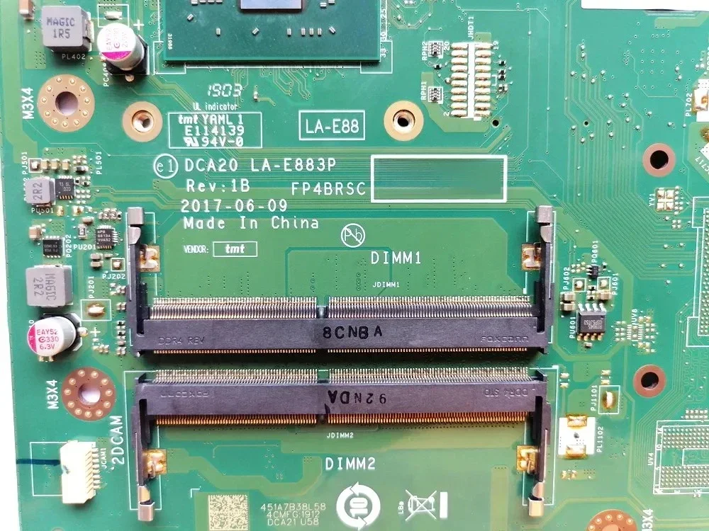 DCA20 LA-E883P для материнской платы моноблока 520-22AST 520-24AST с процессорами CPU-A4-9120U A6-9220U A9-9420U A12-9720U DDR4 (art.: 3920da9ca1da2) - 3920da9ca1da2