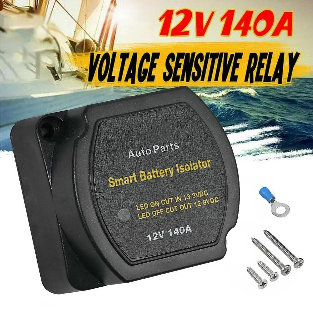 

Dual Battery Smart Isolator 12V 140 Amp Voltage Sensitive Relay VSR Smart Switch For Car ATV UTV Boats RV's Camper Truck G9Q5