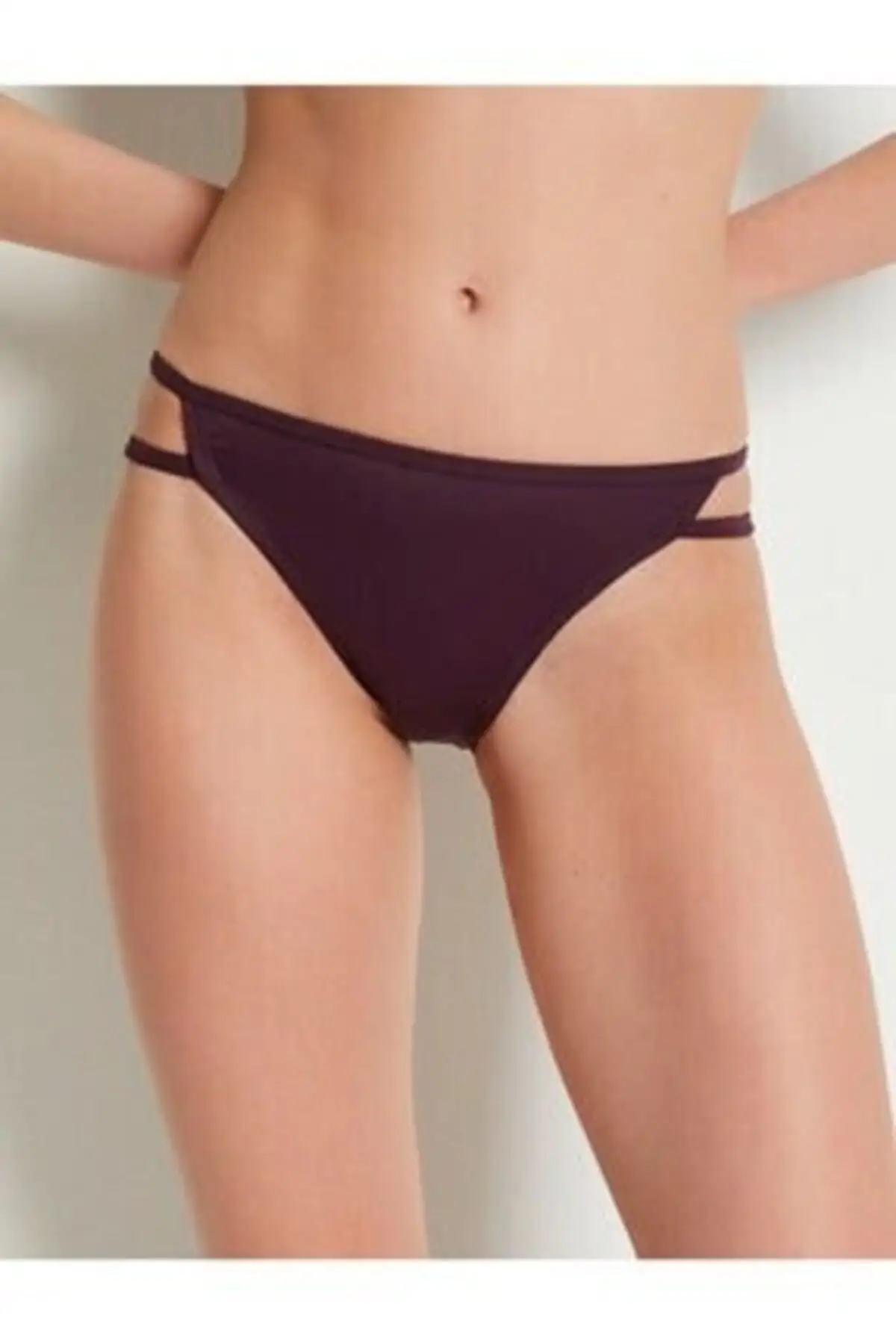 

Women's Bikini Purple Piping Detailed Bikini Bottoms Swimwear Lady Swimsuit Sexy Bikini 2022 New Push Up Bikini Set Suit