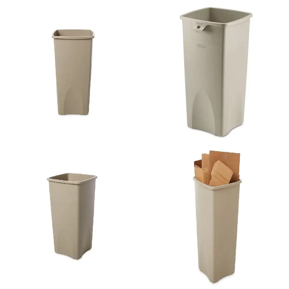 Elegant Exquisite 23-Gallon Beige FG356988BEIG Square Plastic Waste Container - Perfect Decorative Addition For Home Or Office