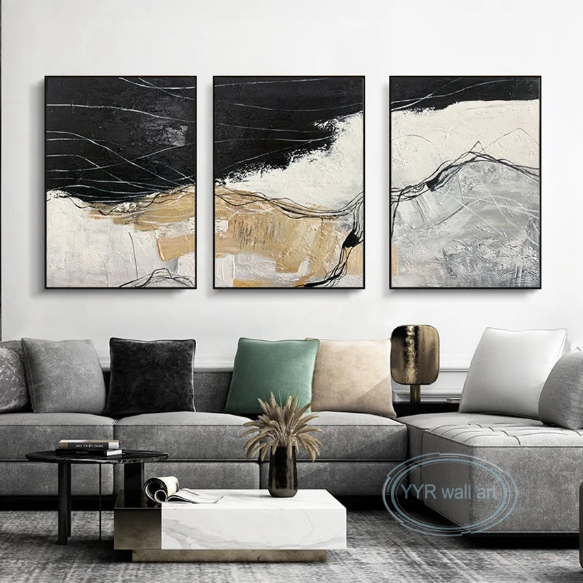 

Высококачественная картина маслом на холсте ручной работы, настенное искусство, декоративные фрески для гостиной, отеля, нордический Совре...