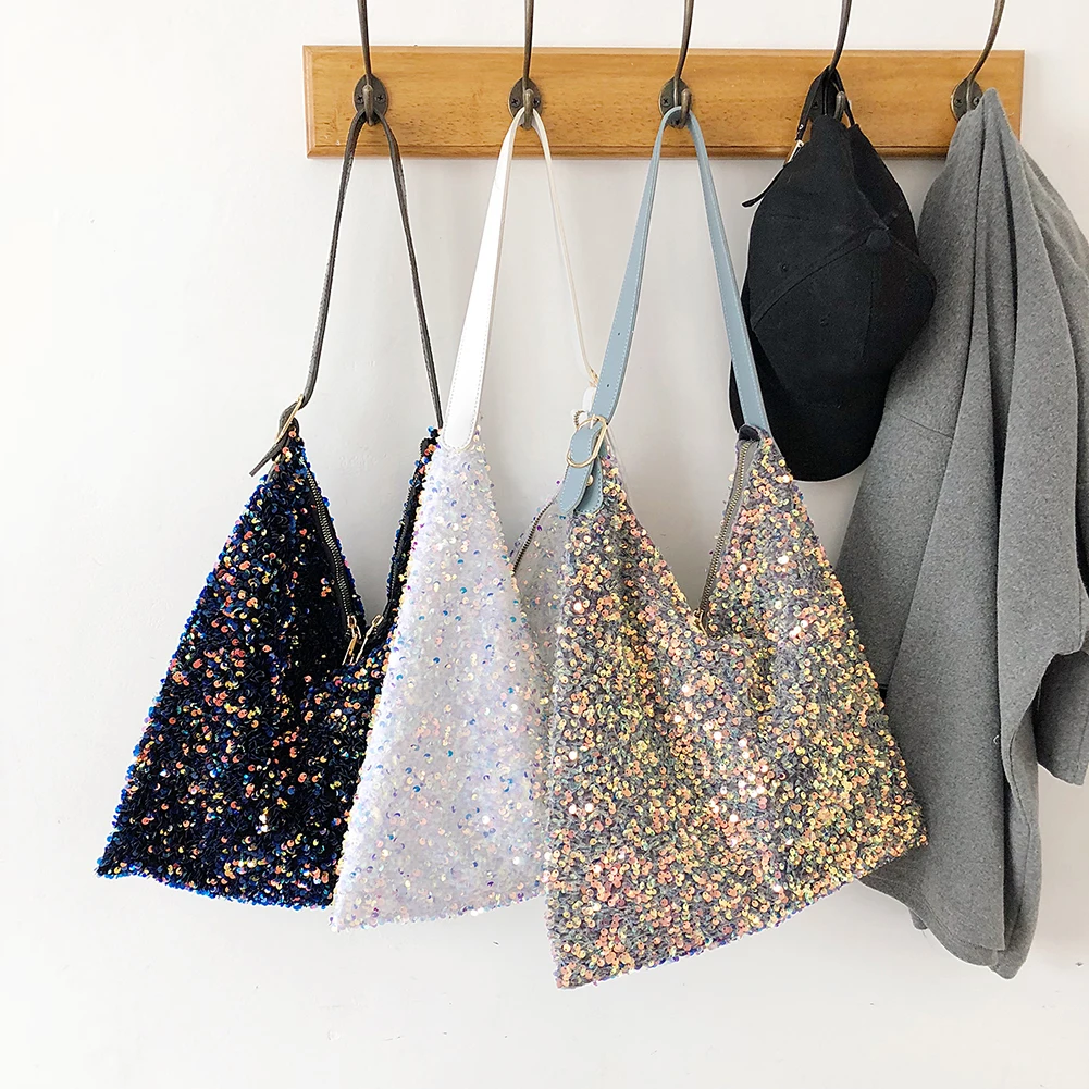 

Fashion Sequin Handbag Women Large Capacity Casual Tote Clutches Shopping Bags