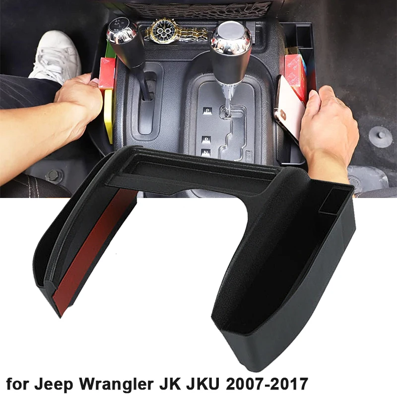 

Car Armrest Storage Box Gear Shift Console Side Tray Organizer For Jeep Wrangler JK JKU 2007-2017