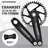 racework gxp road bike crankset 170mm175mm aluminum alloy hollow bicycle crank set double disc 32t34t36t38t chainring