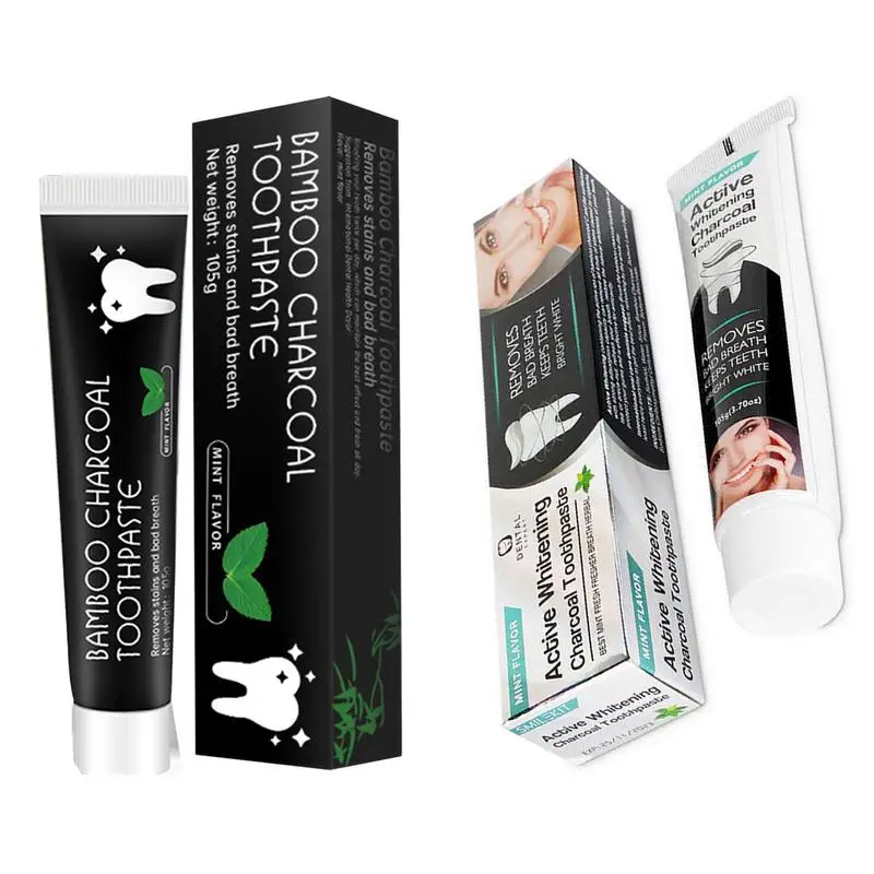 

Bamboo Active Whitening Charcoal Toothpaste 105g Teeth Cleaning Stain Gum Removal Organic Mint Flavor Toot Mousse Oral Care