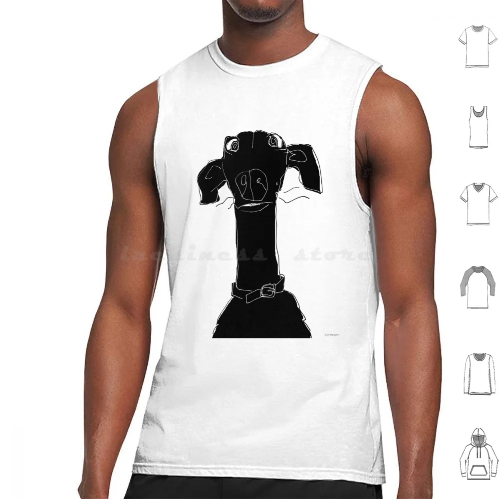 

Neck ( Pixel The Greyhound ) Tank Tops Print Cotton Greyhound Greyhounds Sighthound Sighthounds Dog Dogs