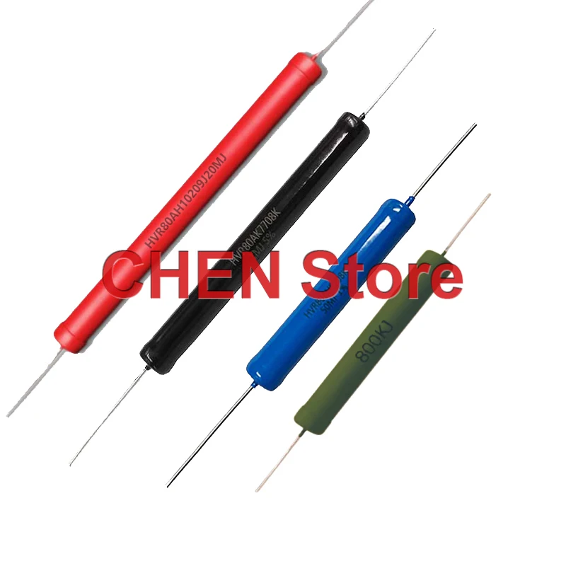 Металлическая стеклянная глазурованная высокочастотная неиндуктивная изоляция HVR80A10209, 2 шт., сопротивление высокого напряжения 5K 10K 1M 10M 50M 200M 1G 2G