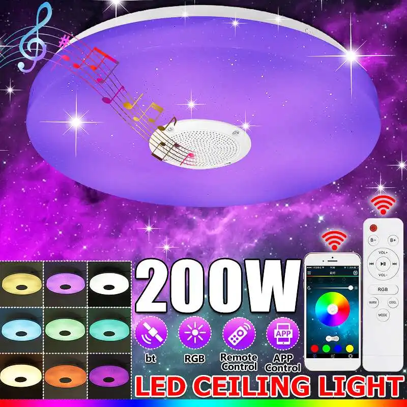 

Intelligent Dimmable Music Ceiling Lamp Remote & APP Control Ceiling Lights AC220V Home bluetooth Speaker Music Lighting Fixture