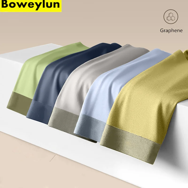 

Boweylun Graphene Antibacterial 60S Modal No Trace Solid Color Panties Men Skin-friendly Breathable Sweat-absorbing Boxer Shorts