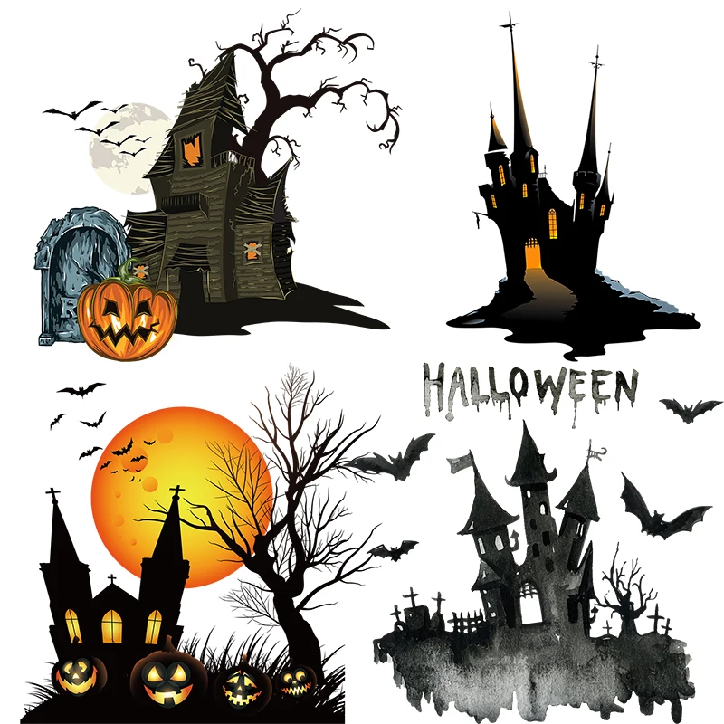 

Three Ratels QC572 Темный замок Хэллоуин декоративная наклейка