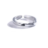 coconal fashion simple moebius ring twist opening adjustable silver color punk ring for men women party gift jewelry