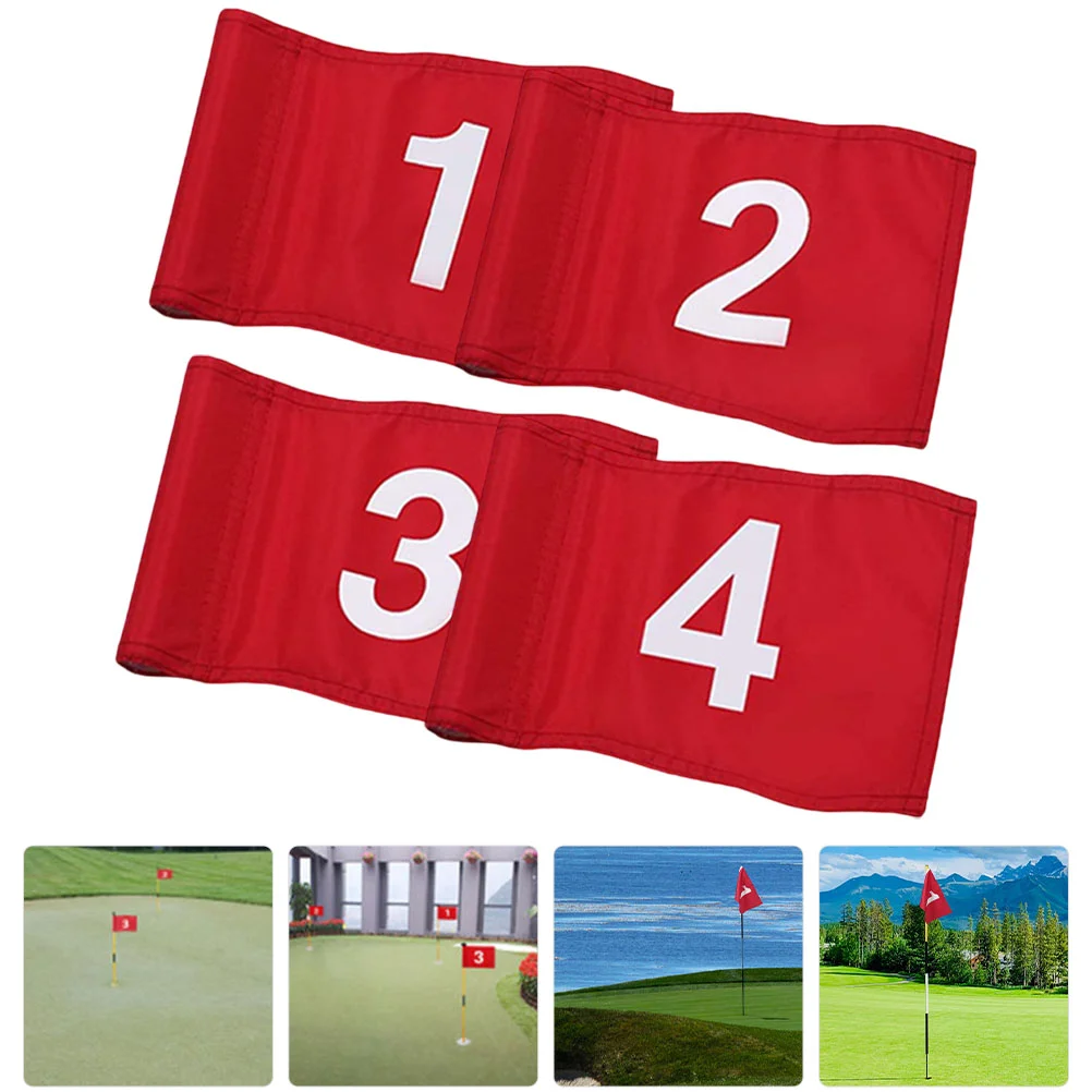 4 Pcs Target Flag Red Cycling Accessories Cart Flags Flagsticks Club Outdoor Nylon Mini Portable Garden Numbered