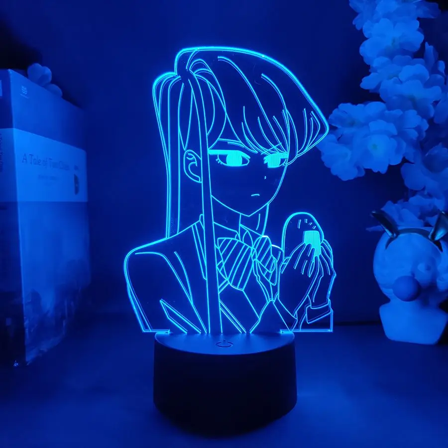 

Led Light Anime Komi Can't Communicate for Kids Bedroom Decoration Nightlight Children's Birthday Gift Room Decor 3d Lamp Manga