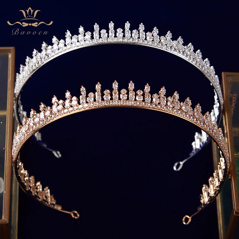

Simple CZ Zircon Wedding Tiaras Crowns Headbands Crystal Evening Hairbands Brides Hair Accessories Prom Jewelry